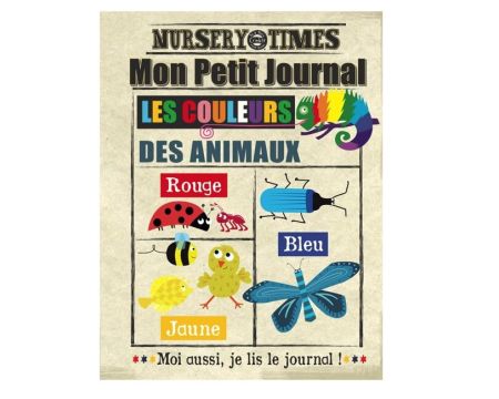 Petit journal en tissu Crinkly pour bébé - Les couleurs des animaux