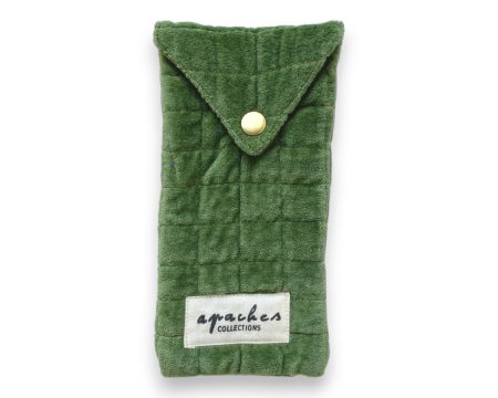 Pochette enveloppe Sunny Velours Vert mousse