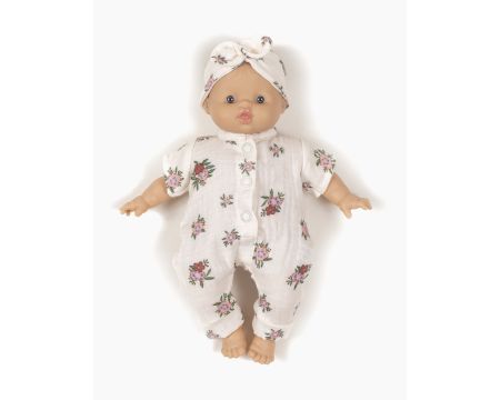 Combinaison Lili Baby et son headband en double gaze Eugénia - poupée Babies Minikane