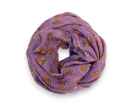 Foulard laine et coton Anisha Florets Purple - APACHES