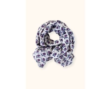 Foulard laine et coton Anisha Lotus Orage - APACHES