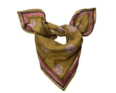 Petit foulard Lion Olive - Maison Augustin