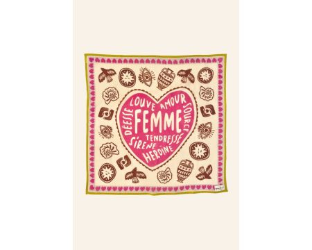 Small Foulard Mamavida Mummy Fuchsia en voile de coton APACHES