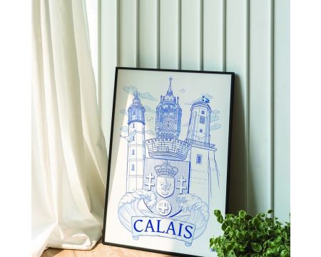 Affiche Blason de Calais 40x60 cm