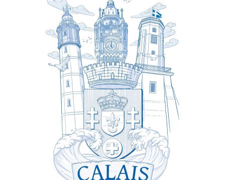 Affiche Blason de Calais 40x60 cm