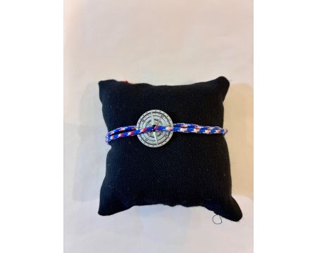 Bracelet argent vieilli - Bleu, blanc, rose / Le Vent à la Française
