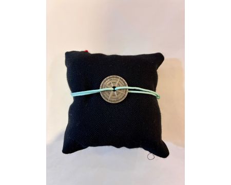 Bracelet fin argent vieilli - Bleu ciel / Le Vent à la Française