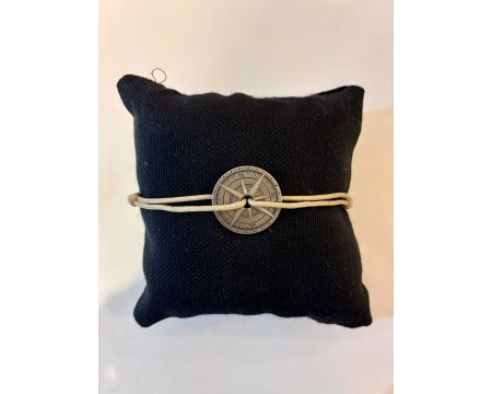 Bracelet fin argent vieilli - Beige / Le Vent à la Française