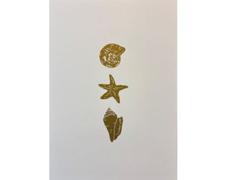 Carte 3 coquillages dorés - Poussière des Rues