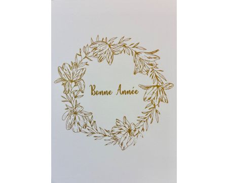 Carte Bonne Année couronne dorée - Poussière des Rues