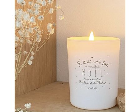 Bougie "Il était une fois un merveilleux Noël" - pain d'épices