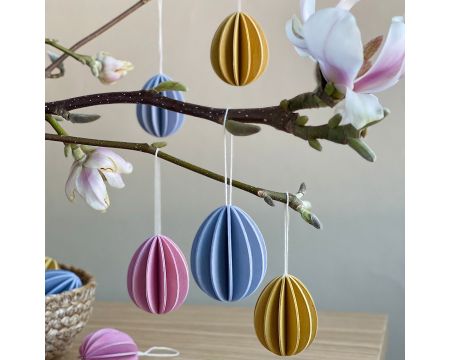 Oeufs de Pâques décoratifs à assembler LOVI (rose, bleu, jaune)