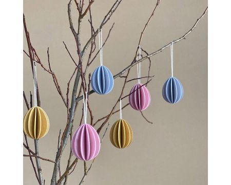 Oeufs de Pâques décoratifs à assembler LOVI (rose, bleu, jaune)
