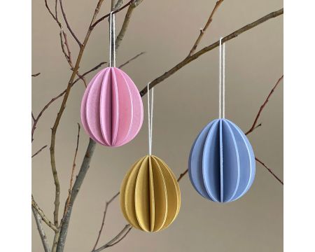 Oeufs de Pâques décoratifs à assembler LOVI (rose, bleu, jaune)