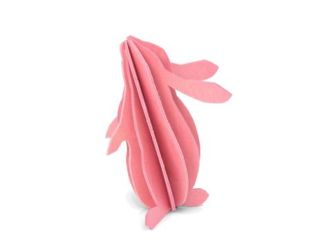 Lapin 3D LOVI en bois,  jaune, vert, rose ou naturel - Rose