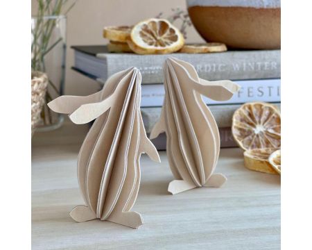 Lapin 3D LOVI en bois,  jaune, vert, rose ou naturel - Naturel