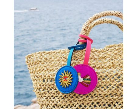 Etiquette de bagage brodée à la main - OISEAU - Macon & Lesquoy