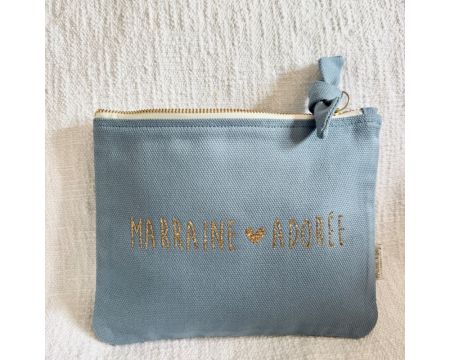 Pochette bleu nuage Marraine adorée MARCEL&LILY