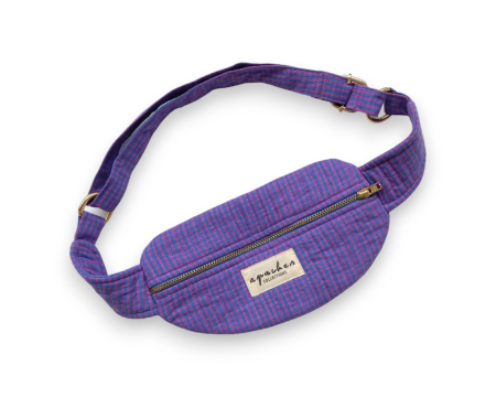 Mini sac banane Kela - Carreaux Electric violet