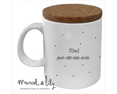 Mug Couvercle en Liège "LA PETITE PAUSE DE MON ATSEM"