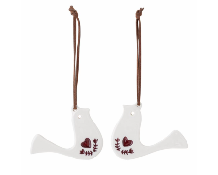 Ornement Oiseau Paulia en grès BLOOMINGVILLE (lot de 2)