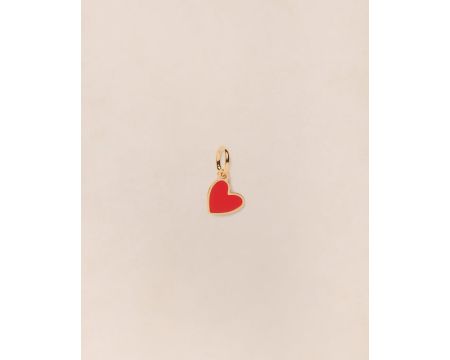 Médaillon Cœur Manon en émail rouge et or fin 24 carats - émoi émoi