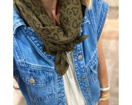 Foulard Léo Kaki - Maison Augustin
