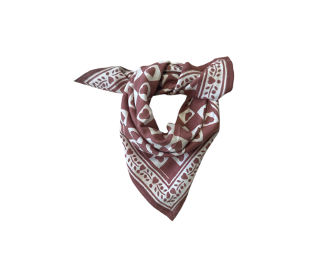 Petit foulard Coeur Prune - Maison Augustin
