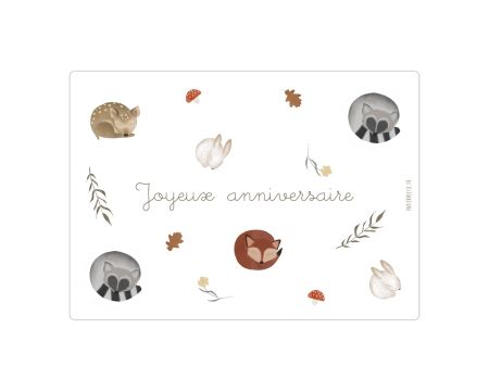 Carte Joyeux Anniversaire - Animaux Endormis