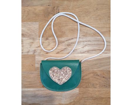 Sac cuir Sweet love Vert BARNABE AIME LE CAFE