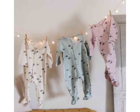 Pyjama avec pieds AMALIA imprimé oie - Rose in April
