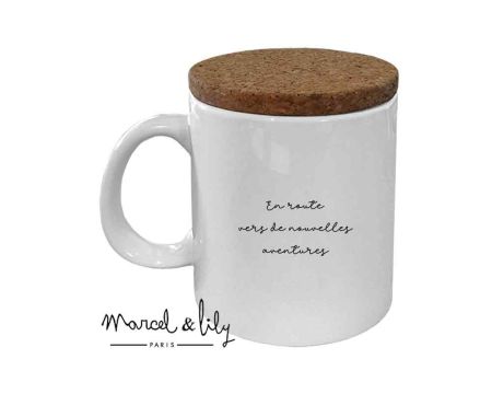 Mug avec couvercle en liège Bonne retraite MARCEL&LILY