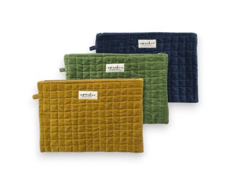 Pochette Sana Velours vert mousse