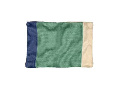 Snood tricolore vert sauge & bleu CHAMAYE