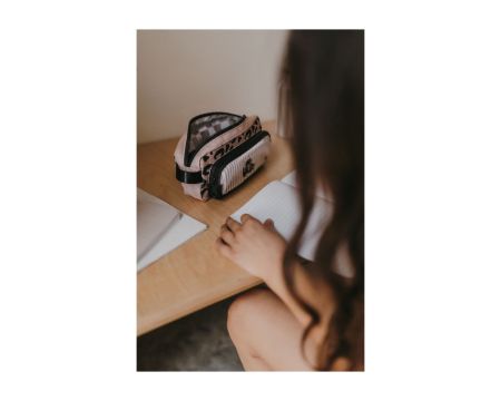 Trousse d'école double compartiment Lina - sauvage