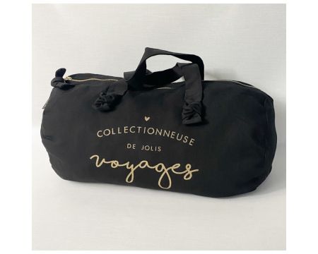 Sac polochon noir Collectionneuse De Jolis Voyages MARCEL&LILY